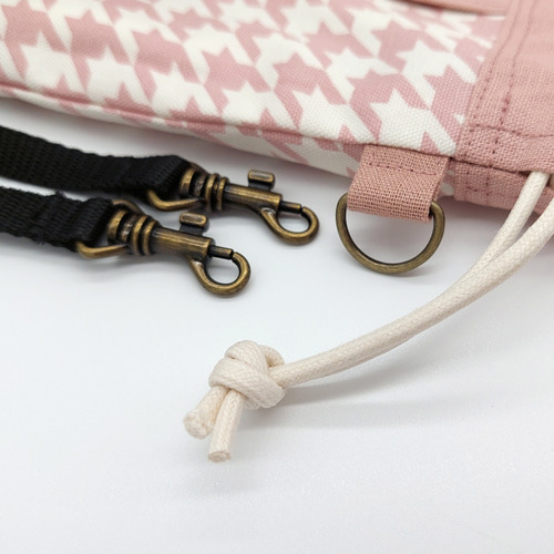 ロラライハリス❤️フリルぺたんこ巾着バッグ＆dogチャーム❤️新柄 フリル巾着ショルダー】☆レース☆ 大人かわいい2Way 巾着バッグ