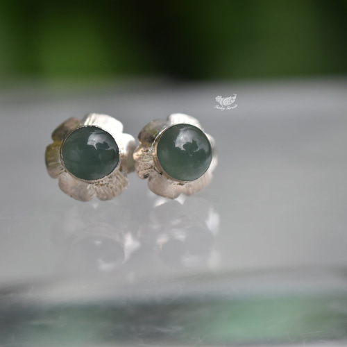 本翡翠☆jedeシルバーピアス1064 ピアス（スタッド・一粒