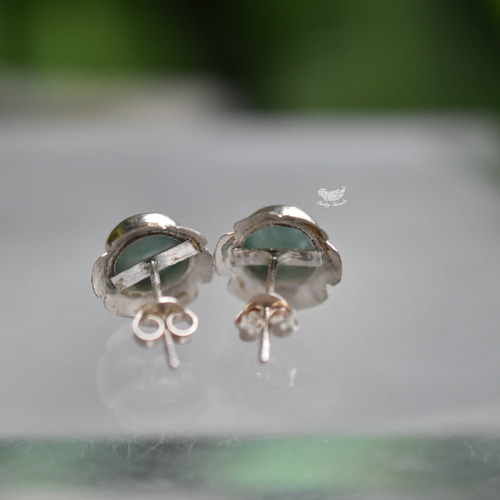 本翡翠☆jedeシルバーピアス1064 ピアス（スタッド・一粒