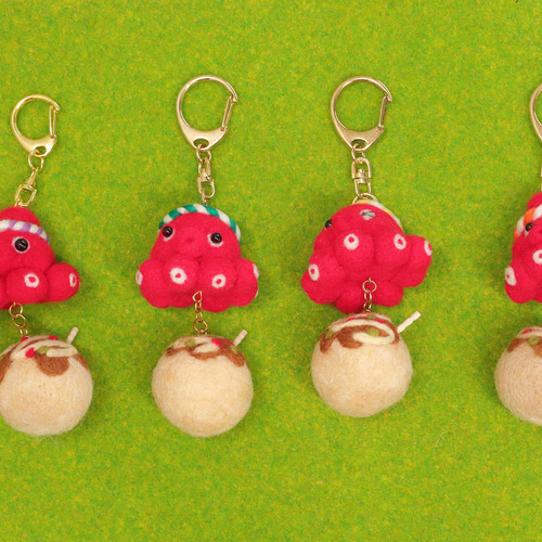 たこ焼きーホルダー 羊毛フェルト 可愛い ユーモア バリエーション