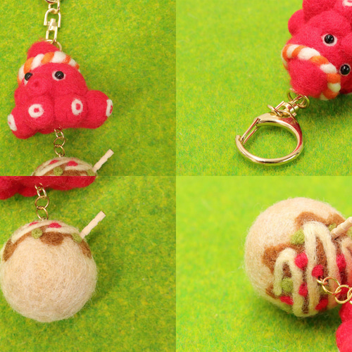 たこ焼きーホルダー 羊毛フェルト 可愛い ユーモア バリエーション