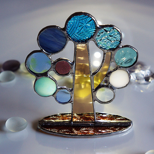 丸々ガラスのカラフルツリー ブルー 〜ステンドグラス〜 その他