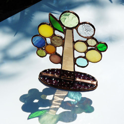 丸々ガラスのカラフルツリー　ミックスカラー　〜ステンドグラス〜 3枚目の画像