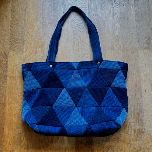 A4対応】ビンテージ 藍染 刺し子 剣道着 リメイク トライアングル