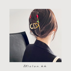 バンスクリップ 薔薇 髪飾り 2色 韓国 浴衣 ヘアクリップ ヘアアクセサリー ローズ アレンジ -Melon.kk 5枚目の画像