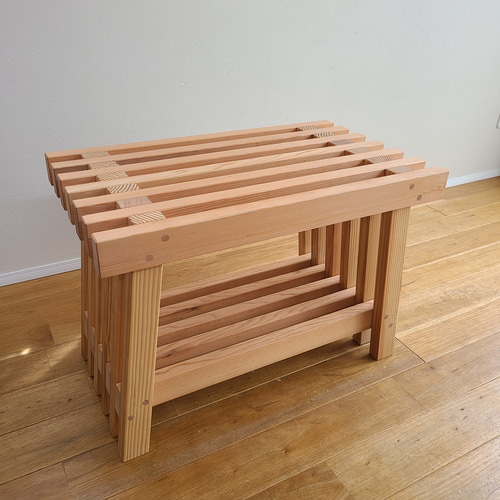 格子スツール大 スツール 花台 無垢 天然 椅子 いす イス サイド