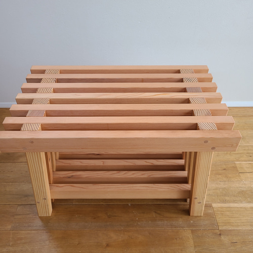 格子スツール大 スツール 花台 無垢 天然 椅子 いす イス サイド