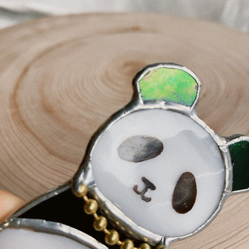 レトロ、アンティークのパンダさん　お花柄のガラスの置物　2点 61u8ZJLvIdL._AC_UF350,