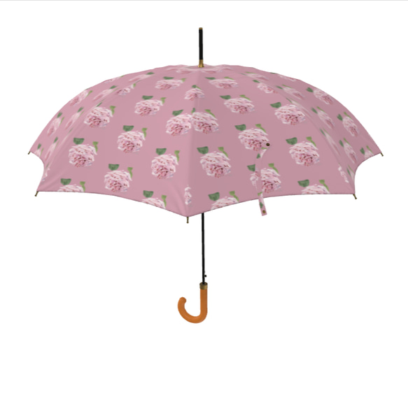 【受注生産】雨傘　ピンクの薔薇　梅雨対策2023 2枚目の画像