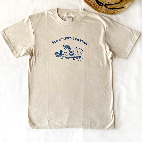 【８月下旬発送】Otter's Tea Time Tシャツ（ミルクティ）｜ラッコ〔動物シリーズ〕 7枚目の画像
