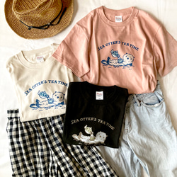 【８月下旬発送】Otter's Tea Time Tシャツ（ミルクティ）｜ラッコ〔動物シリーズ〕 9枚目の画像
