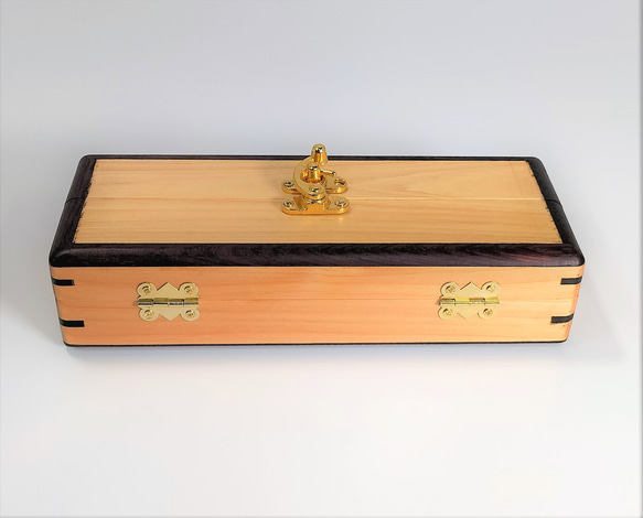 檜と紫檀の両開き筆箱 #1792 5枚目の画像