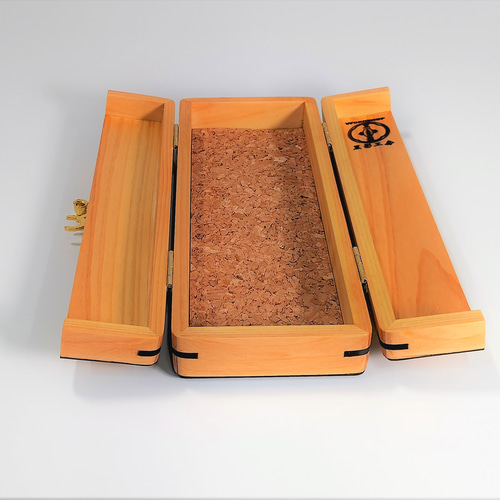 檜と紫檀の両開き筆箱 #1792 ペンケース 黒影工房 通販 16069537