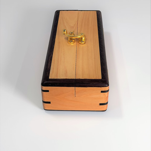 檜と紫檀の両開き筆箱 #1792 ペンケース 黒影工房 通販 16069537