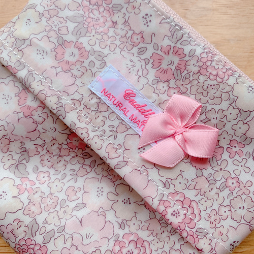 リバティ ラミネート ポケット付移動ポケット〈ミシェル〉ニュアンスピンク ☆ラミネート移動ポケット＊リバティ・ミシェル☆ニュアンス