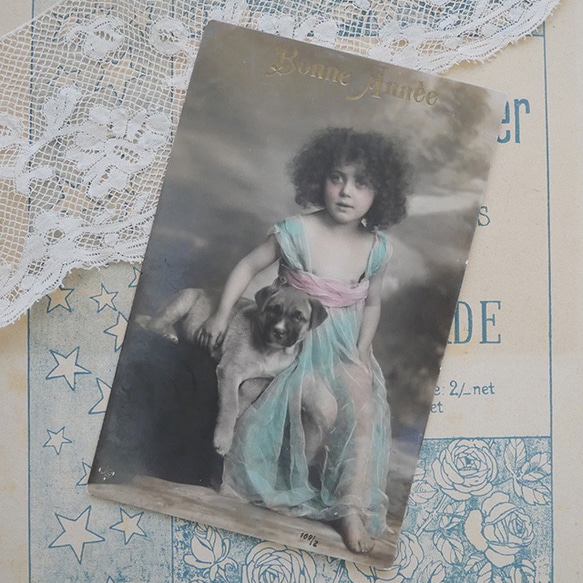 ヴィンテージ　アンティークポストカード　dog4 1枚目の画像