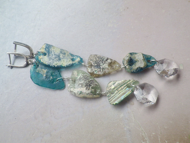 *sv925 *Ancient Roman Glass big earrings ローマングラスの大ぶりピアス