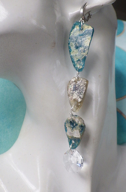 *sv925 *Ancient Roman Glass big earrings ローマングラスの大ぶりピアス