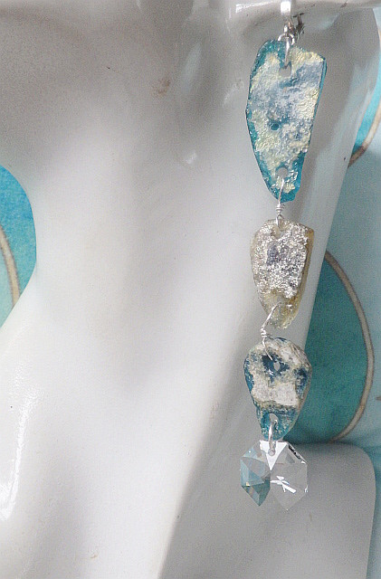 *sv925 *Ancient Roman Glass big earrings ローマングラスの大ぶりピアス