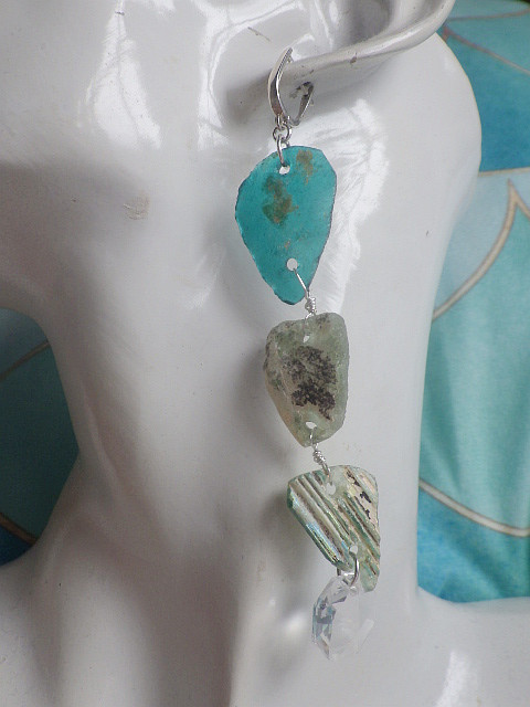 *sv925 *Ancient Roman Glass big earrings ローマングラスの大ぶりピアス