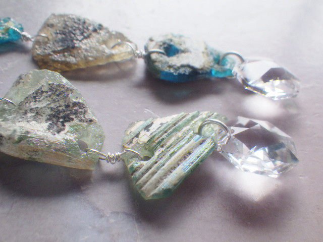 *sv925 *Ancient Roman Glass big earrings ローマングラスの大ぶりピアス