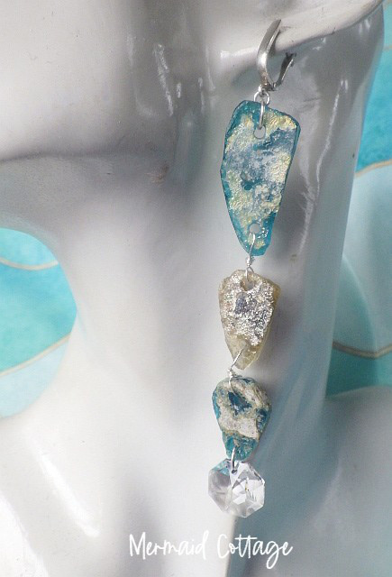 *sv925 *Ancient Roman Glass big earrings ローマングラスの大ぶりピアス