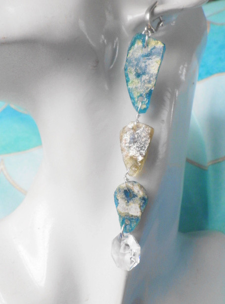 *sv925 *Ancient Roman Glass big earrings ローマングラスの大ぶりピアス