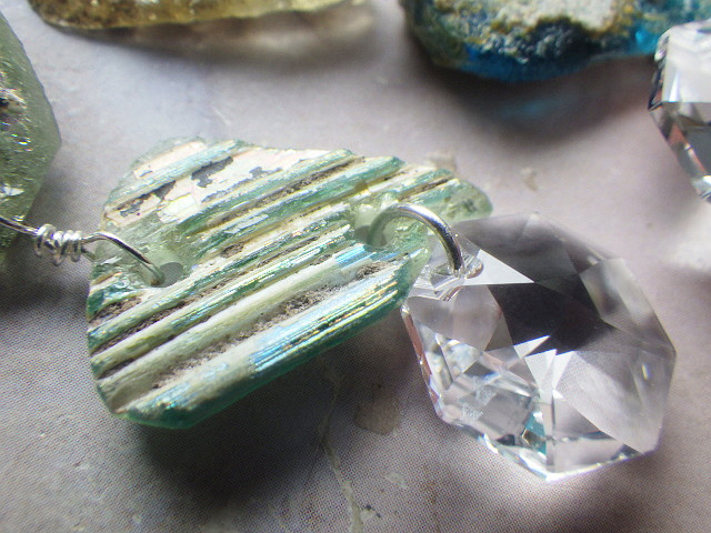 *sv925 *Ancient Roman Glass big earrings ローマングラスの大ぶりピアス