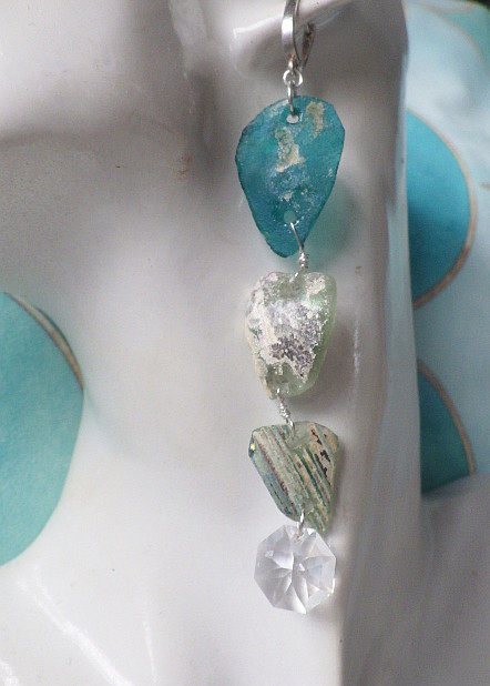 *sv925 *Ancient Roman Glass big earrings ローマングラスの大ぶりピアス