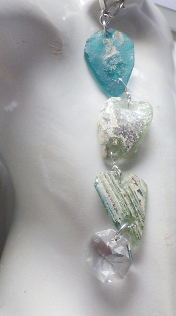 *sv925 *Ancient Roman Glass big earrings ローマングラスの大ぶりピアス