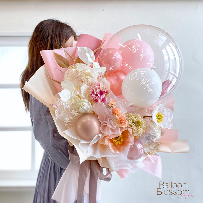 ビッグサプライズブーケ☆他には無い特別な贈り物♪ とびっきりおしゃれで可愛い花束 誕生日 結婚祝い 開店祝い 祝電