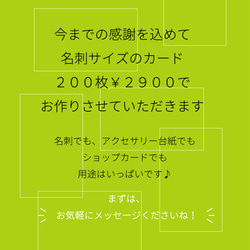 sale!!! 名刺サイズカード２００枚 2枚目の画像