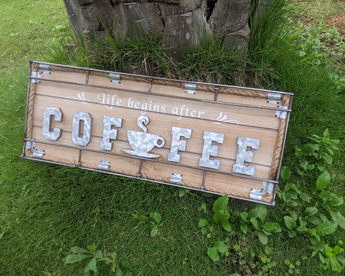 海の見えるカフェ 喫茶店 壁掛け看板① CAFE 自立式看板 #COFFEE