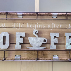 海の見えるカフェ  喫茶店 壁掛け看板①  CAFE 自立式看板  #COFFEE  #店舗什器  #カフェ #コーヒー 4枚目の画像