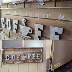 海の見えるカフェ  喫茶店 壁掛け看板①  CAFE 自立式看板  #COFFEE  #店舗什器  #カフェ #コーヒー 9枚目の画像