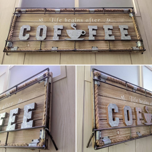 喫茶店 壁掛け看板② CAFE COFFEE 自立式看板 壁面看板2WAY #店舗什器  