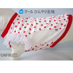 【３L～９L】冷え冷えクールタンクトップ 【中型犬・大型犬 用】（犬服）【いちご柄】 3枚目の画像