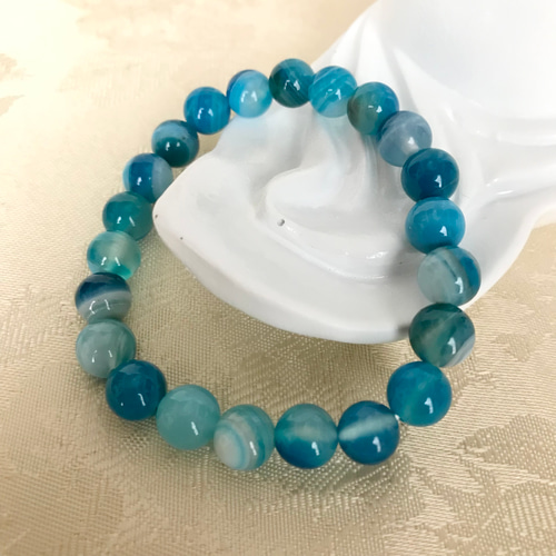 高品質ラリマー ブレスレット内径16〜16.5cm(8〜mmラウンド)