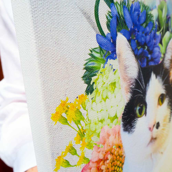 世界にひとつ うちの子 オーダーメイド アートパネル　長方形 メモリアル うちの子アート キャンバスパネル 写真 犬 猫 5枚目の画像