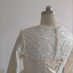 送料無料！パーティードレス ホワイト ベアトップ  魅惑の花レースウエディングドレス  +可憐な花刺繍のトップ 18枚目の画像
