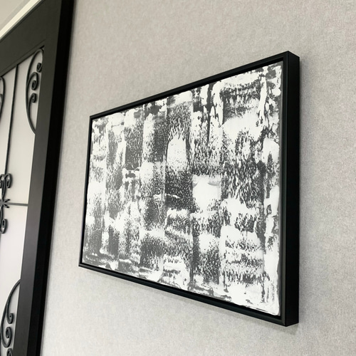 現代アート 60×40㎝ フレーム付き テクスチャーアート モダン