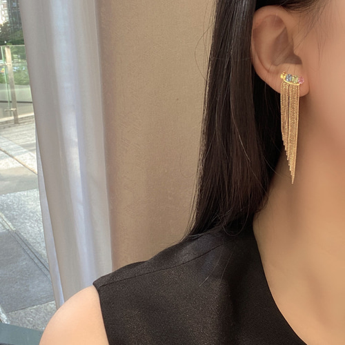 ファンシーカラーサファイア2wayピアスk18 ピアス（スタッド・一粒  