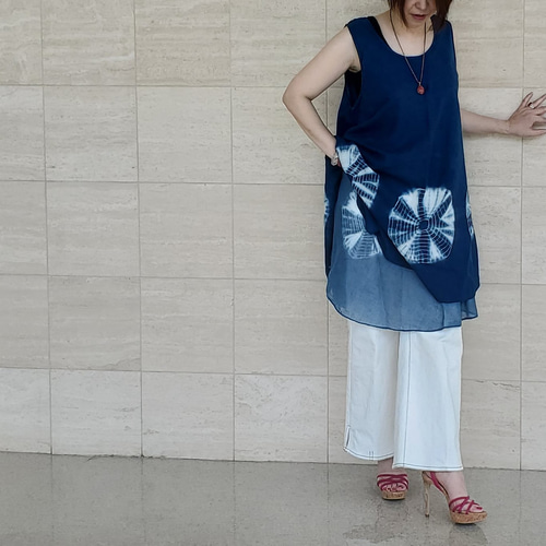 イベント期間 割引中!! 藍染 藍染服 天然藍染 手染め 2重