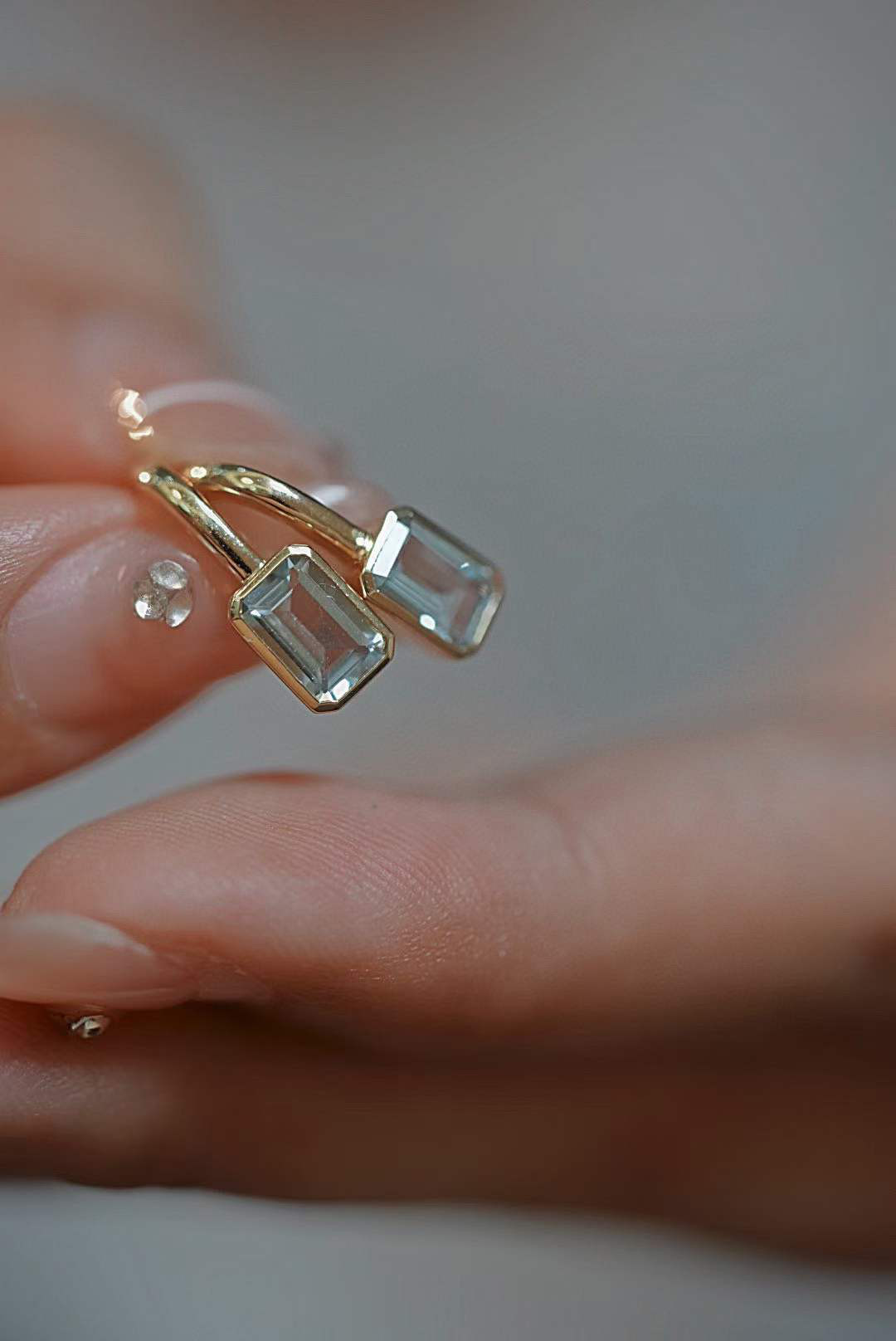 アクアマリン カジュアルピアスk18 ピアス（フープ） パール大好き