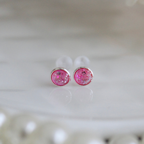 ♡送料無料♡ 5㎜ カラフルミニ×シルバーピアス/イヤリング ステンレス 