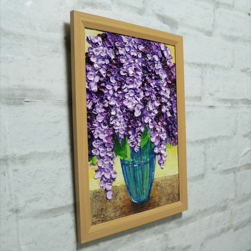 油絵 油彩 油彩画 絵 絵画 【ライラック】A4 絵画 HR 通販 16070695