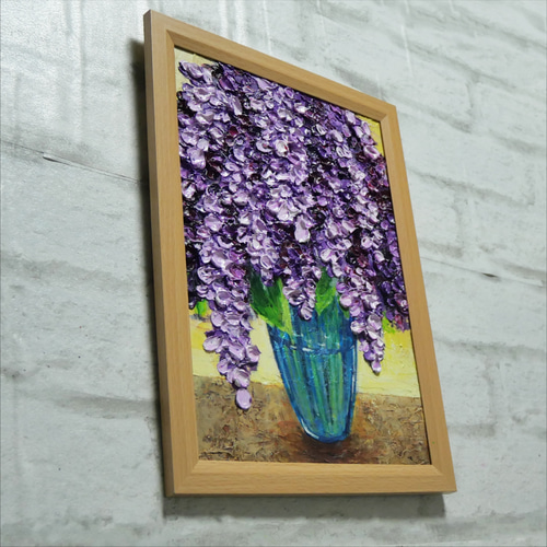 油絵 油彩 油彩画 絵 絵画 【ライラック】A4 絵画 HR 通販 16070695