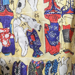 CHIGRACCI「 ニャロハシャツ 」猫柄アロハシャツ 　オリジナルプリント 浮世絵江戸猫着せ替え柄　レディースサイズ 8枚目の画像