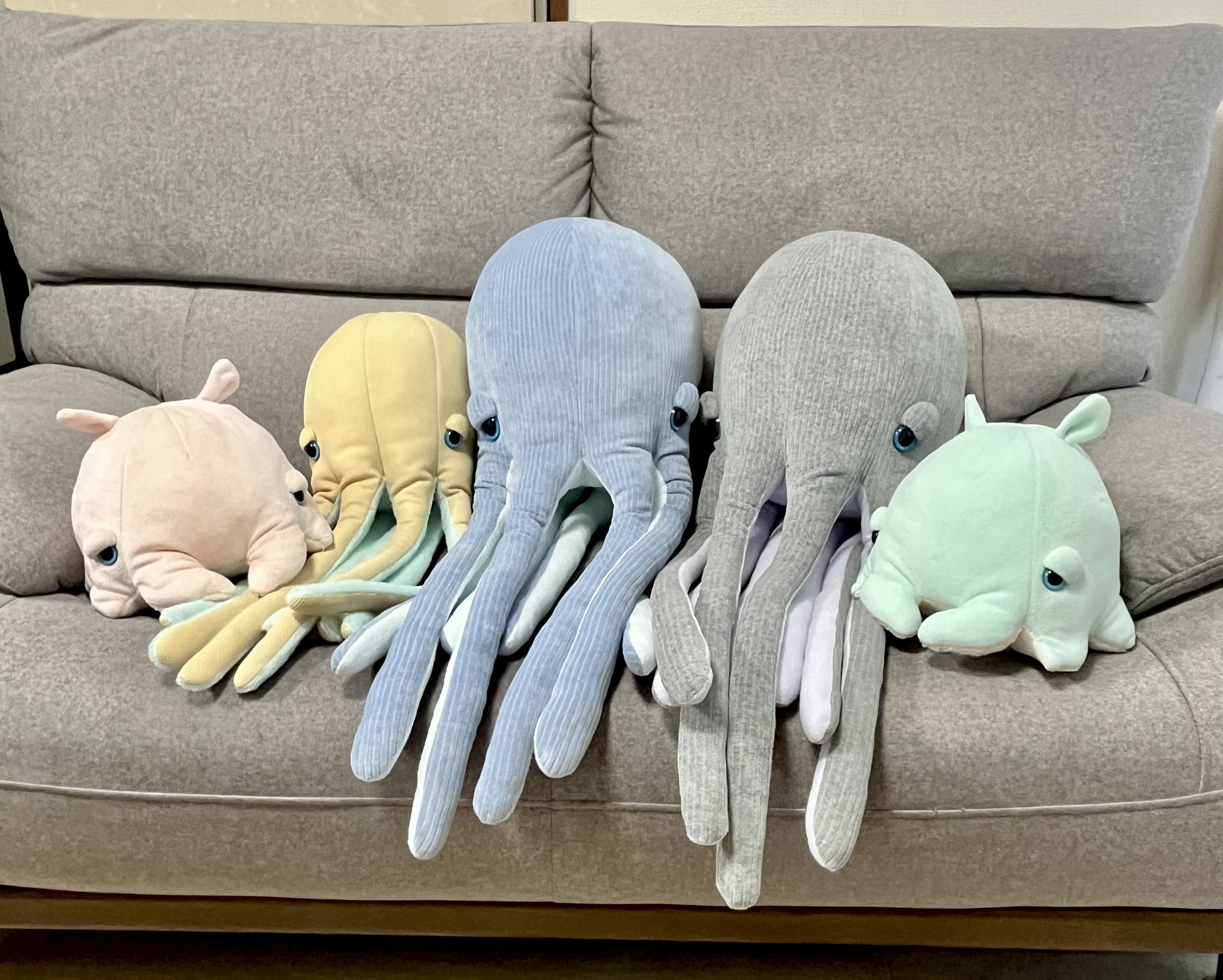 ぬいぐるみおねむのタコくんBIG【グレー×ライラック】安い購入 平日