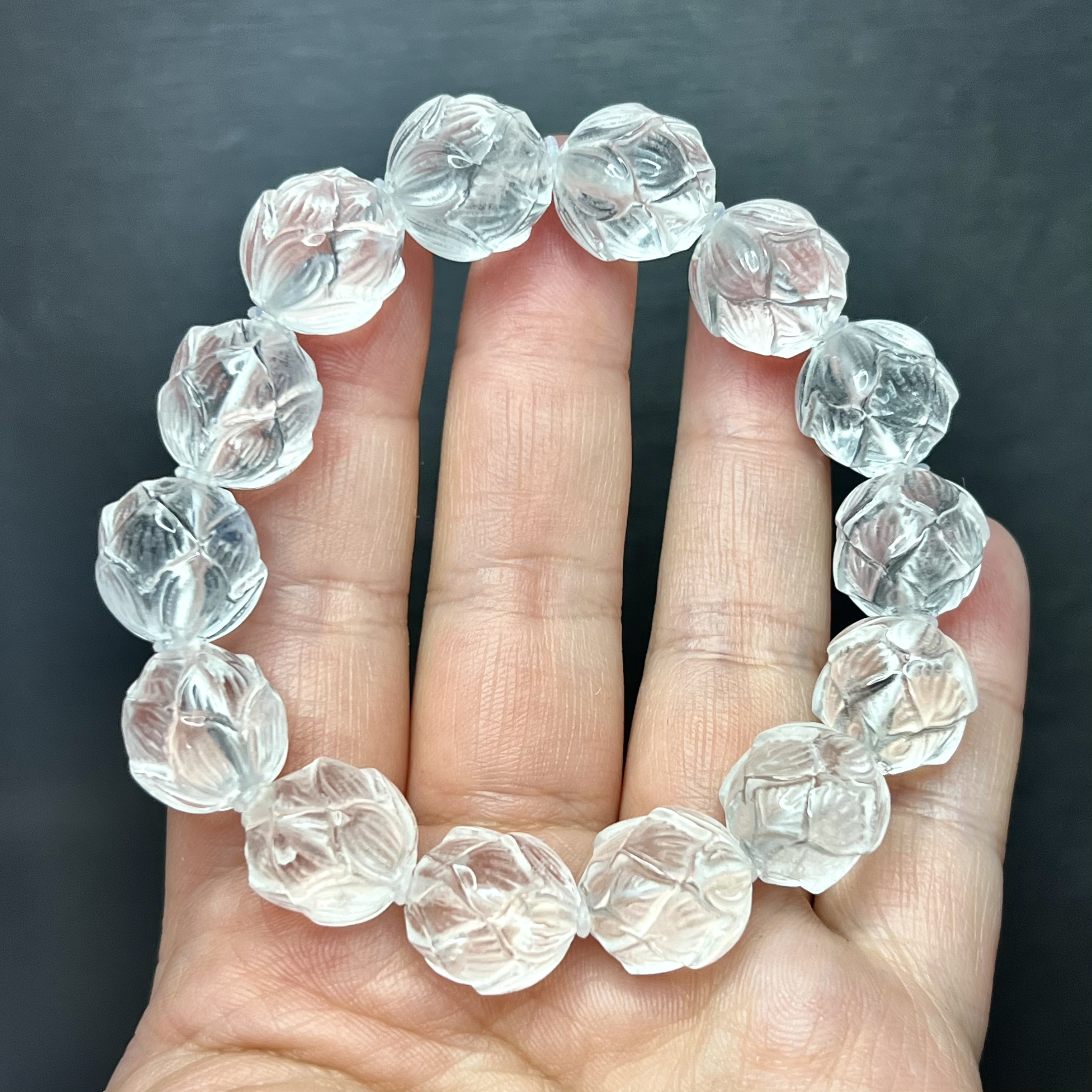 再販　イギリス発送　トップグレード 天然ホワイトクォーツ　ホワイト水晶　蓮の花　風水 縁起物